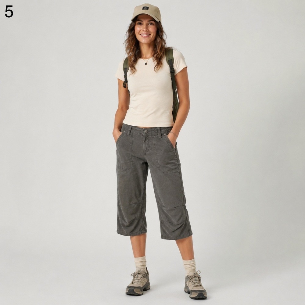 KUHL Hiking Outdoor Capri Pants Womens 4 Cotton Nylon Embroidered Back Pocket